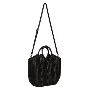 ULLA JOHNSON Women’s Amyris Black Woven Mini Tote Bag